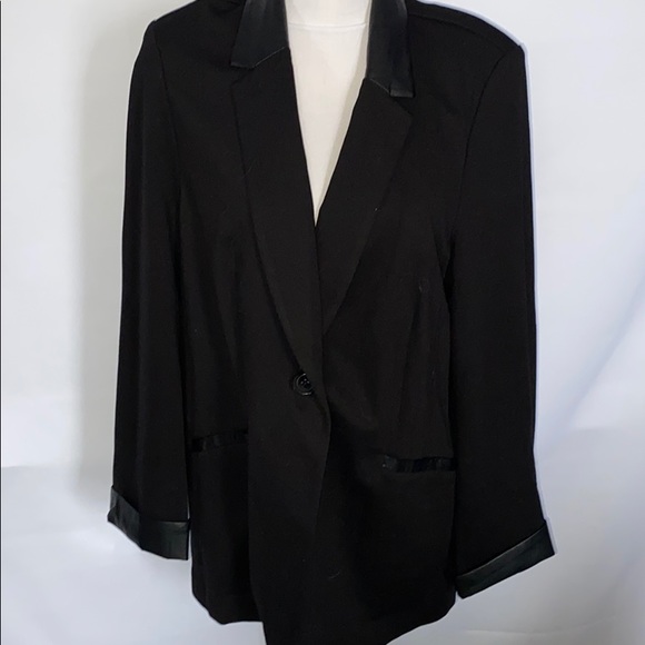 Vintage Susan Graver Classic Black blazer jacket 16 XL 1X oversized - Picture 7 of 11